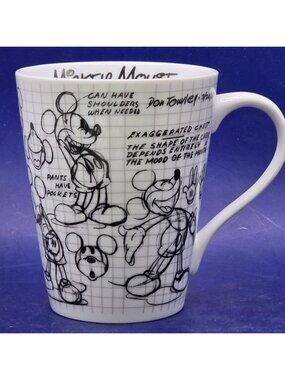 Disney Mickey Mouse Sketch Mug Jerry Leigh Don Towley Blueprint Cup